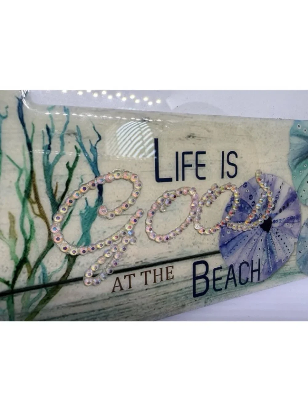 Life is good on the beach photo frame 4x6 Bedazzled
